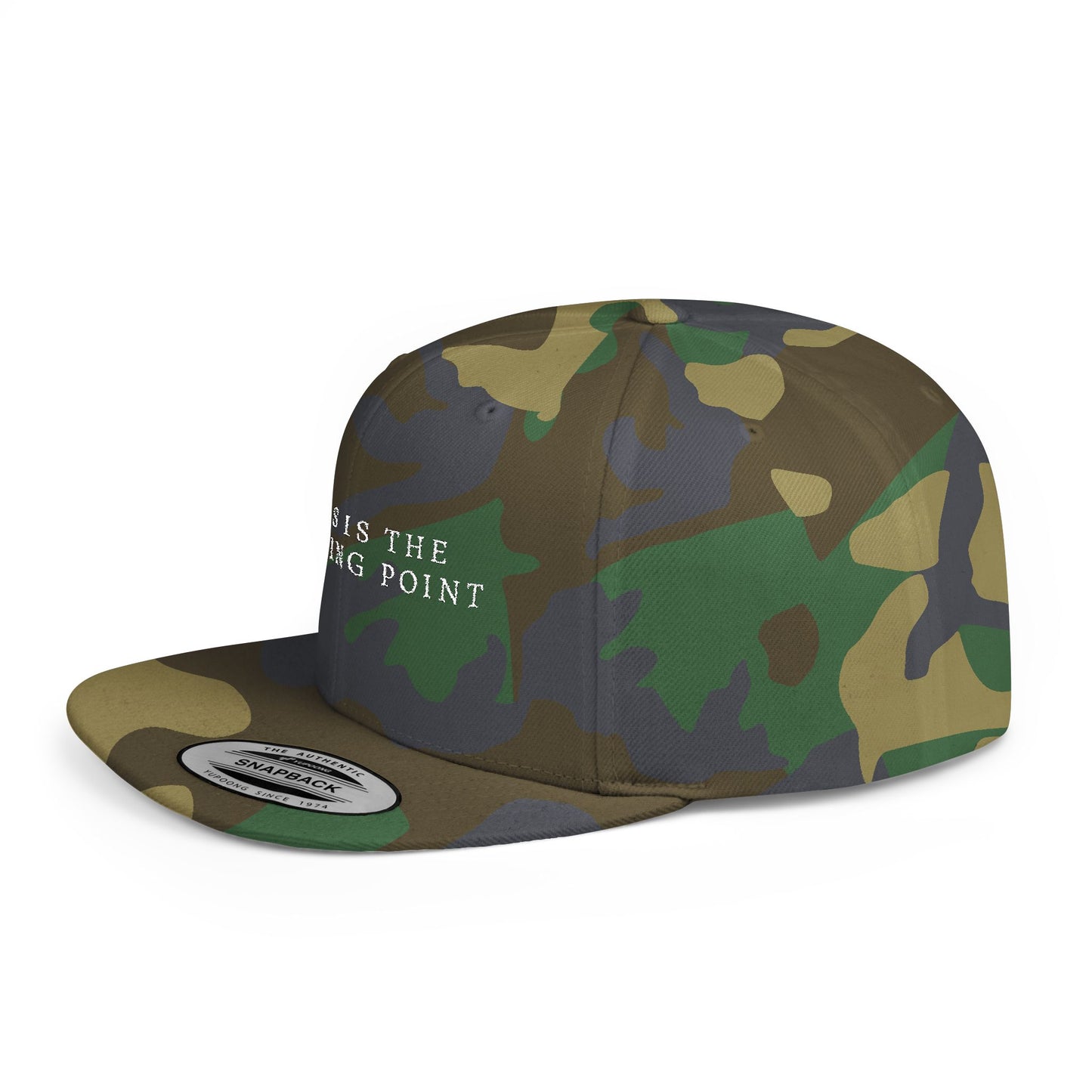 Camouflage Flat Bill Snapback Hat - This is the Turning Point, Stylish Cap for Outdoors, Fashion Statement, Gift for Him, Casual Wear
