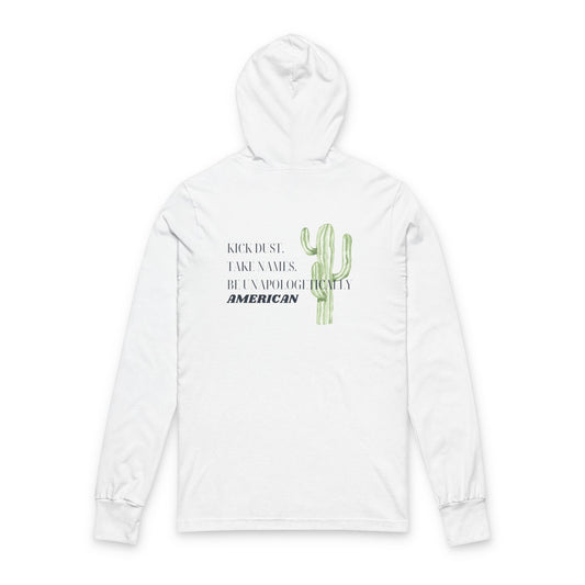 Western-Themed Unisex Hooded Long Sleeve Tee, Perfect for Rodeos and Casual Outings, Cowboy Style, Outdoor Events, Gift for Him or Her