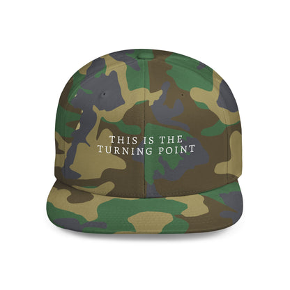 Camouflage Flat Bill Snapback Hat - This is the Turning Point, Stylish Cap for Outdoors, Fashion Statement, Gift for Him, Casual Wear